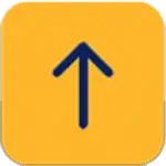 A Arrow Pointing Up on a Yellow Background