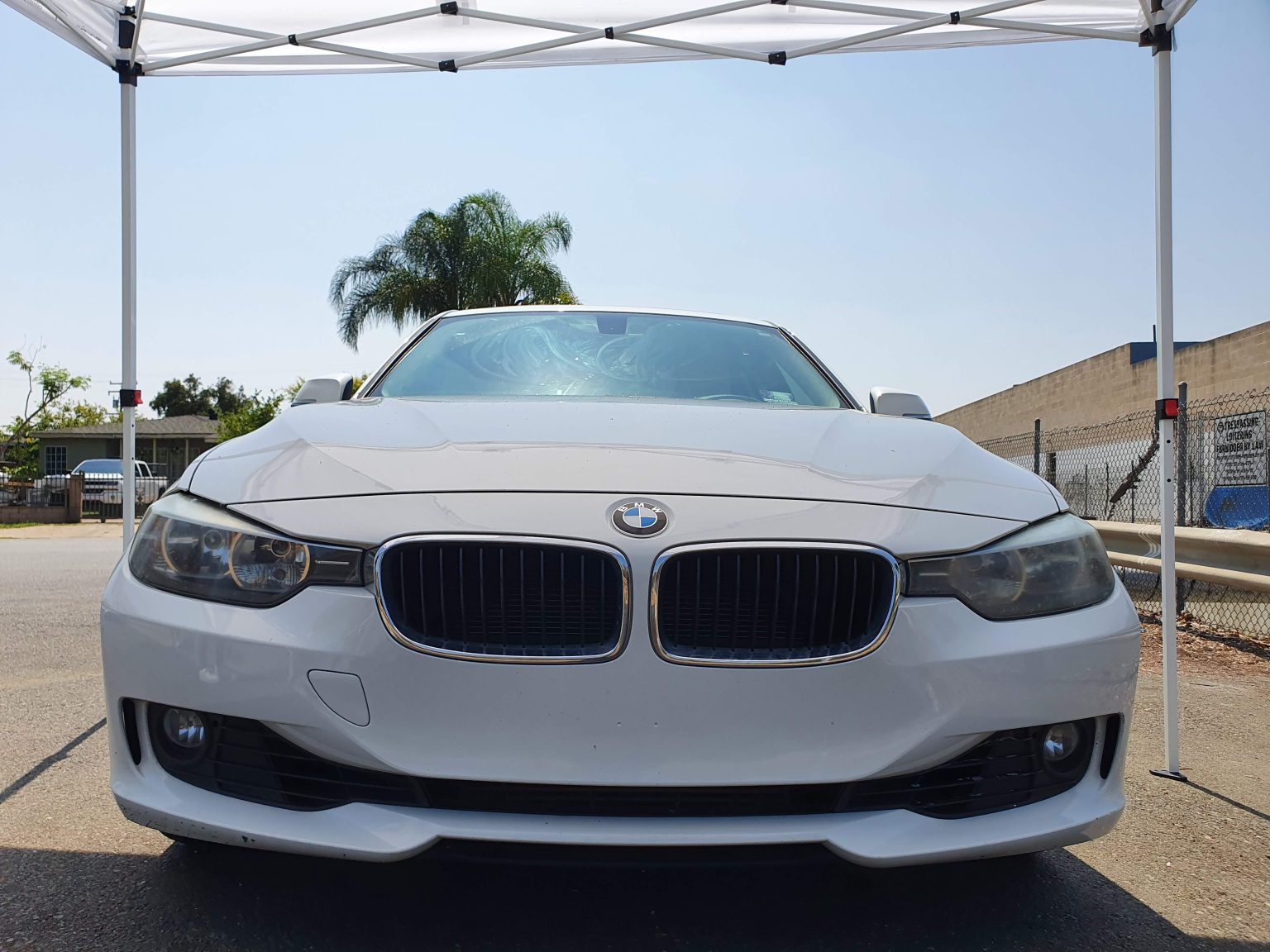 The Front View of a White BMW Car