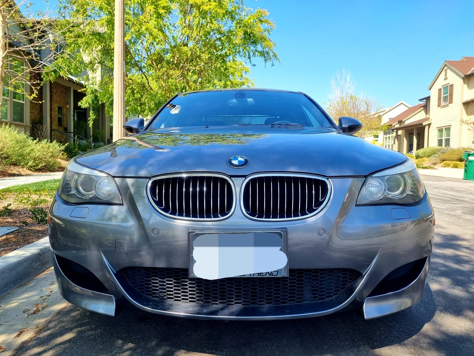 A Grey Color BMW Front View